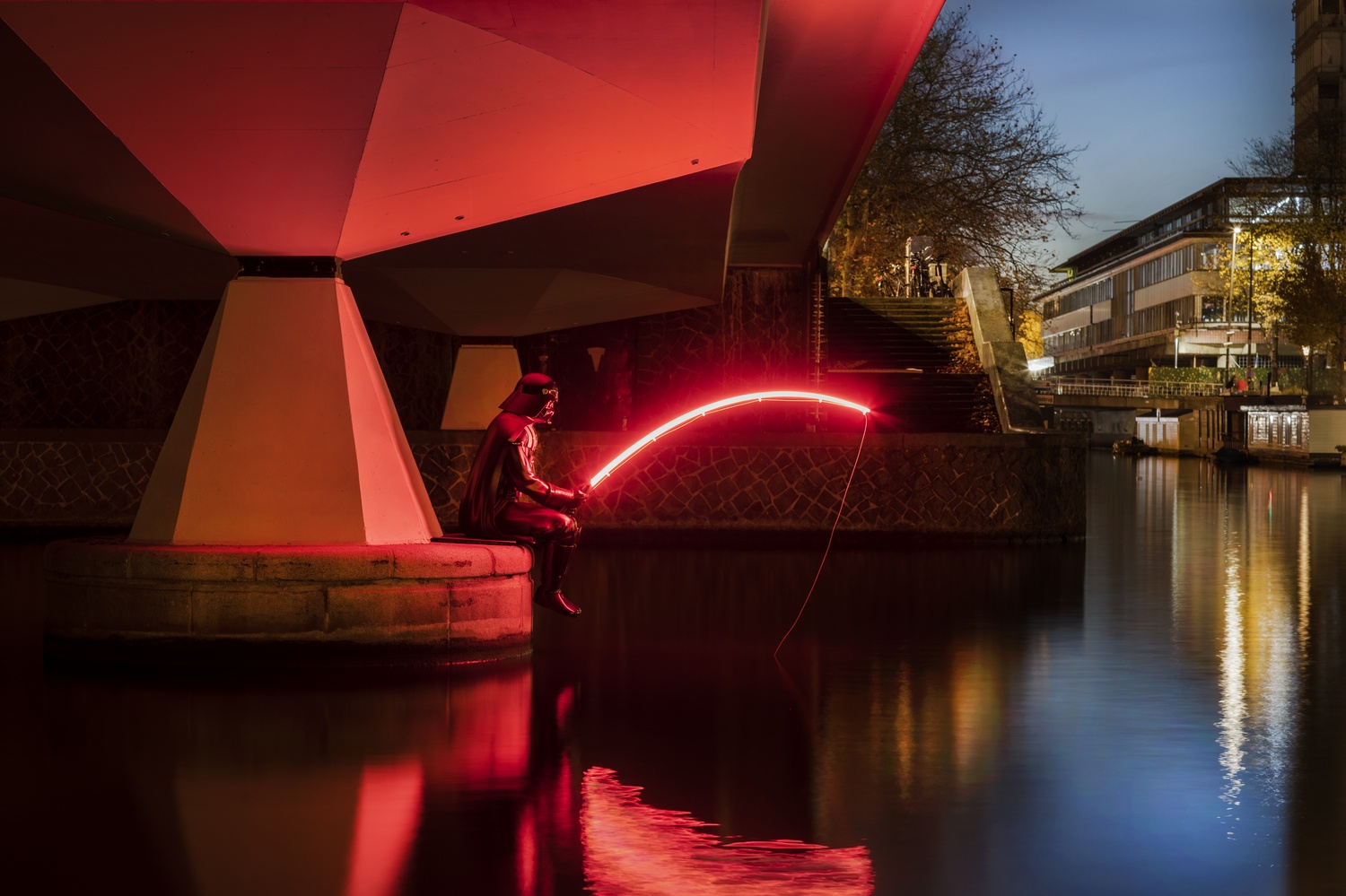 Darth Fisher - StreetartFrankey © Janus van den Eijnden - Amsterdam Light Festival Artist impression