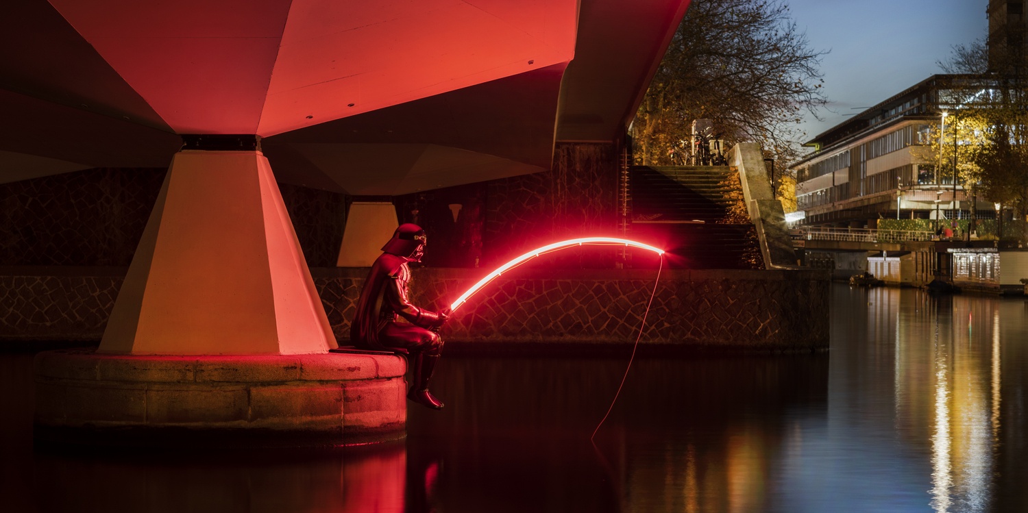 Darth Fisher - StreetartFrankey © Janus van den Eijnden -Amsterdam Light Festival Artist impression